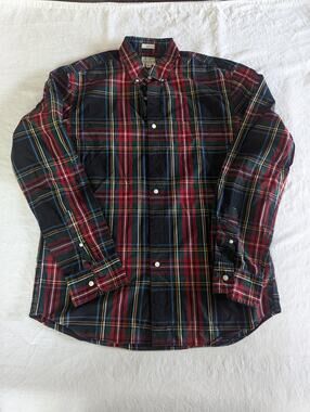 J. Crew Mens Size L Secret Wash Shirt Button Down NWOT Plaid Organic Cotton